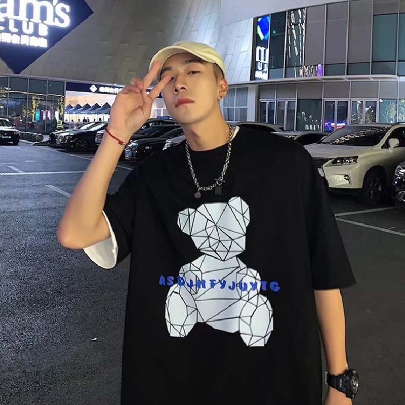 Áo Thun Tay Ngắn Dáng Rộng In Họa Tiết Hoạt Hình Phong Cách Nhật Bản Thời Trang Mùa Hè Cho Nam Và Nữ