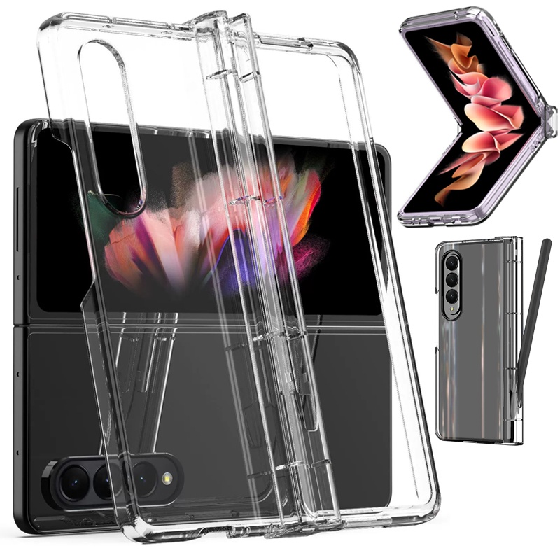 Ốp Điện Thoại Trong Suốt Có Ngăn Đựng Bút Cho samsung galaxy z fold 5 4 3