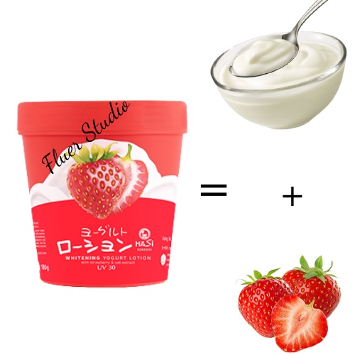 Kem dưỡng body trắng da yến mạch dâu​ tây Hasi Whitening Yogurt‎ Lotion UV30