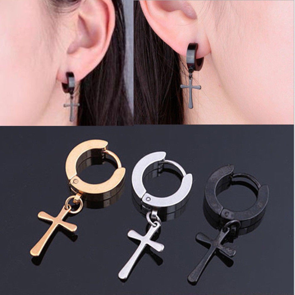 Bông tai kim loại không rỉ phong cách retro thời trang