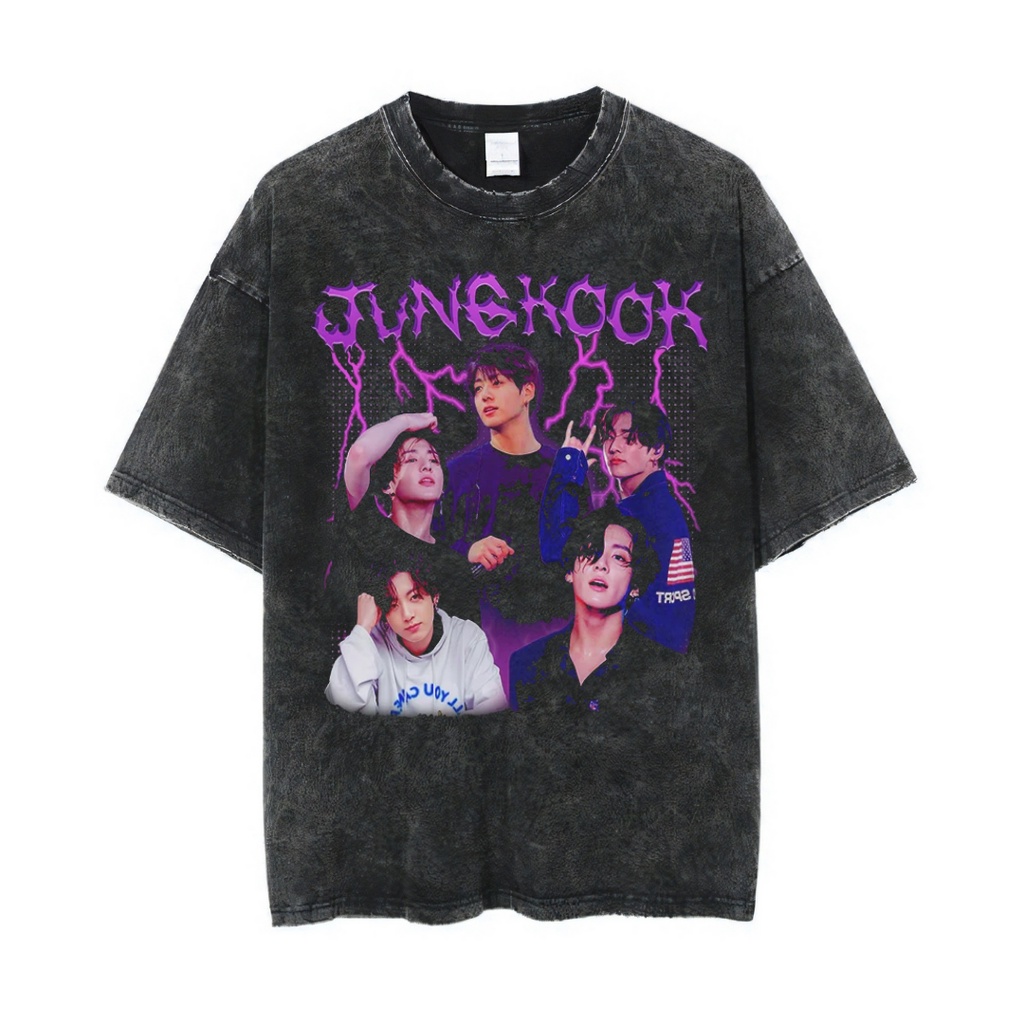 Áo Thun Oversized Tâm Lý "Jungkook" | Đá Rửa Đá | Áo Thun Kpop | Bts BTS | Áo Thun Oversize | Phong Cách Cổ Điển | Áo