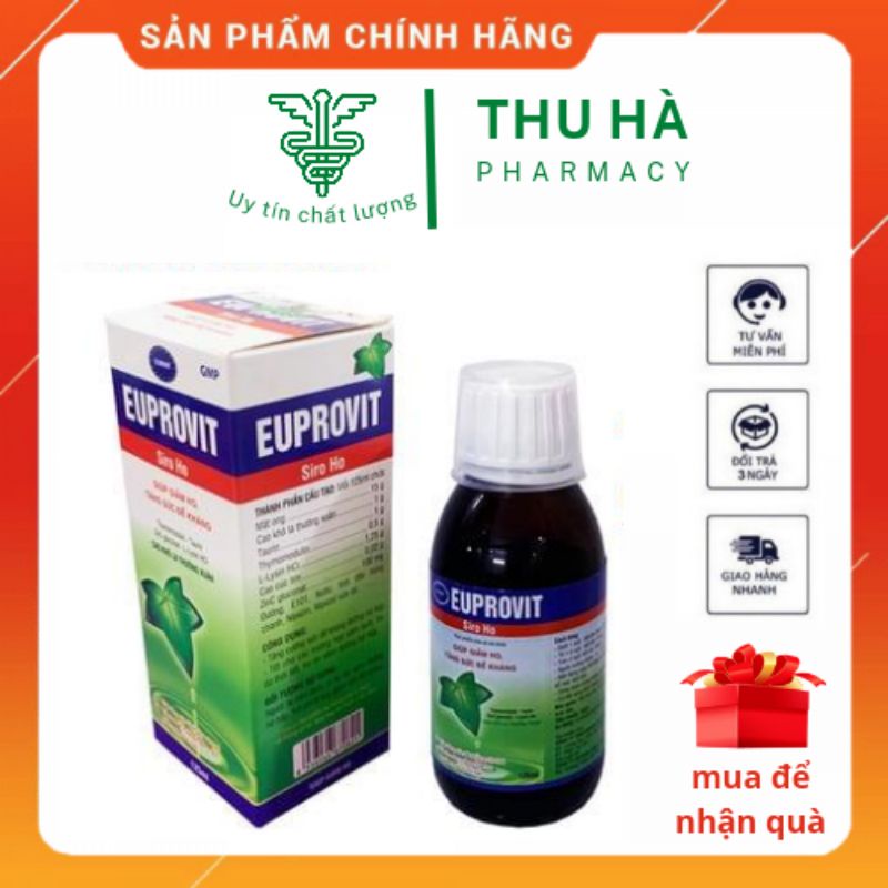 Siro EUPROVIT Giúp Giảm Ho Tăng Sức Đề Khang Chiết Xuất Từ Cao Lá Thường Xuân Khô - Hộp 125ml