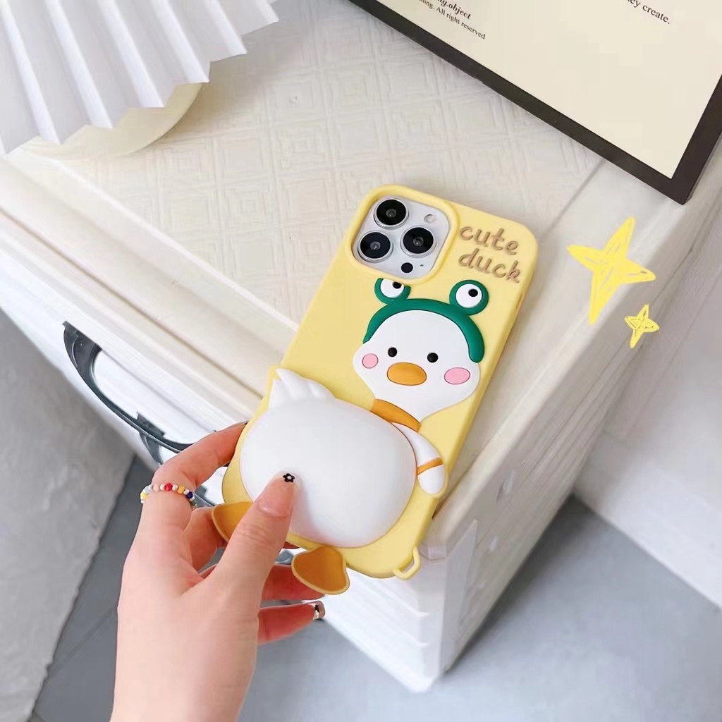 Ốp Điện Thoại Silicon Mềm Chống Sốc Họa Tiết Chú Vịt Hoạt Hình Cho iPhone 13 12 11 Pro Max XR XS Max X