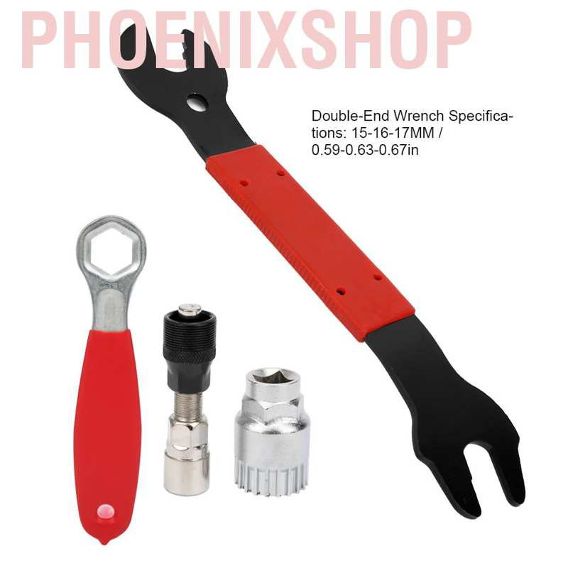 Phoenixshop Bicycle Repair Tool Crank Puller Wrench Maintenance Tools for Bike Assembling Set