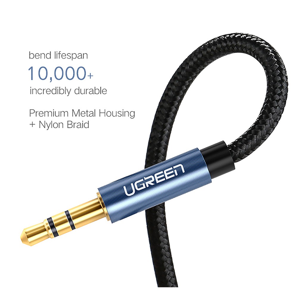 Cáp Audio 3.5mm Sợi Siêu Mỏng Cao Cấp UGREEN AV112 - Blue