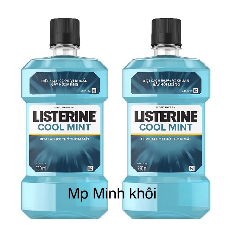 Nước Súc Miệng giữ hơi thở thơm mát Listerine Cool Mint Zero 750ml