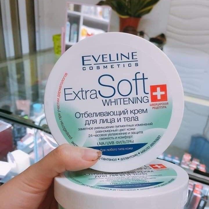 [Hàng Sẵn] Kem Dưỡng Trắng Da Mặt Và Body EVELINE Extra Soft Whitening Face and Body Cream