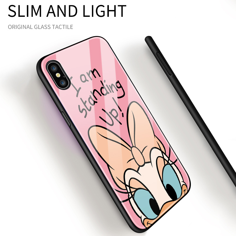 MINNIE Ốp Lưng Kính Cường Lực In Hình Các Nhân Vật Hoạt Hình Disney Cho Samsung Galaxy M51