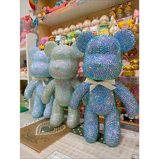 Gấu đính đá size 23cm - ĐÃ ĐÍNH SẴN