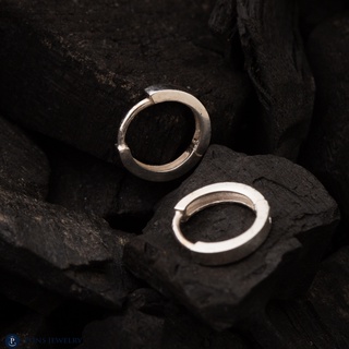 Khuyên tai / bông tai Puns Jewelry bạc S925 unisex tròn trơn cá tính