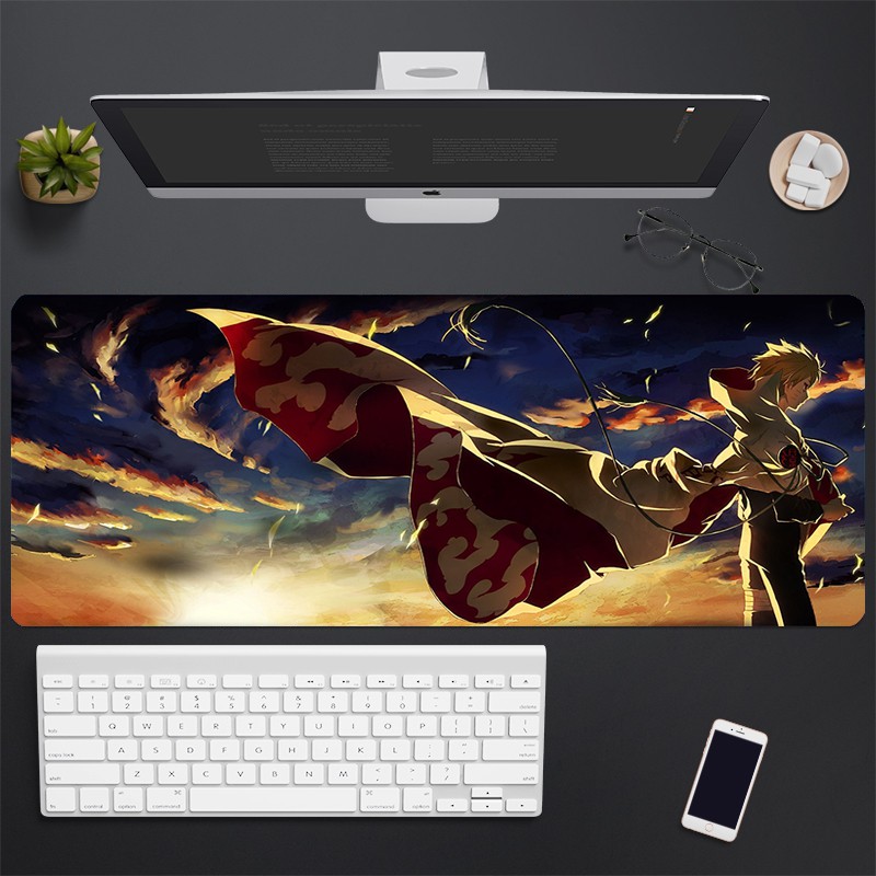 <36 mẫu> Lót chuột máy tính Anime Naruto kích cỡ bàn di chuột lớn 90x40cm chất liệu mouse pad cao su