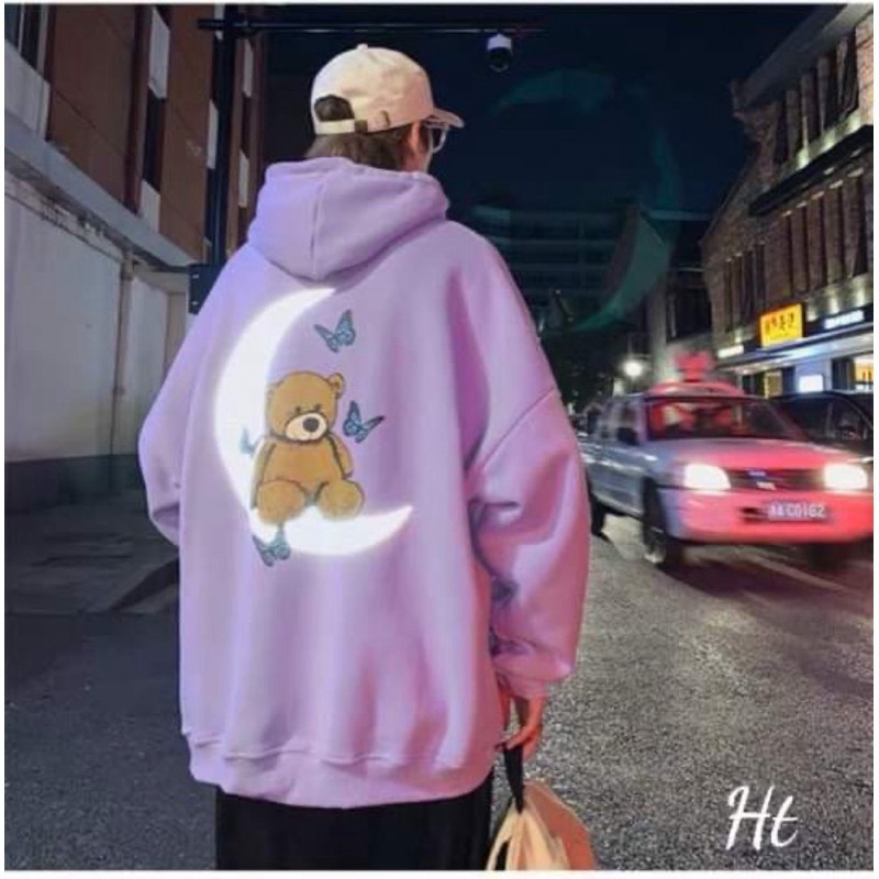 Áo hoodie phản quang gấu bướm trăng HT12 | BigBuy360 - bigbuy360.vn