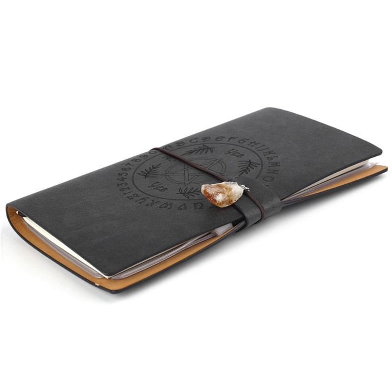 Sổ Tay Ghi Chú Bằng Da Màu Đen Co Giãn Dành Cho Văn Phòng / Trường Học