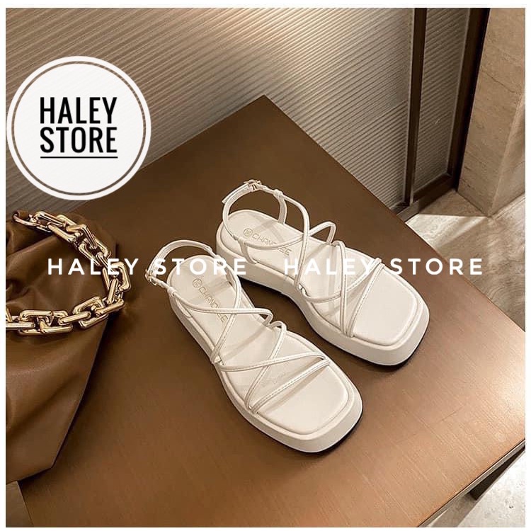 Sandal dây đế bánh mì nữ HALEY STORE 5cm nhẹ êm mềm dễ đi quai mảnh rẻ bền đẹp phong cách cá tính