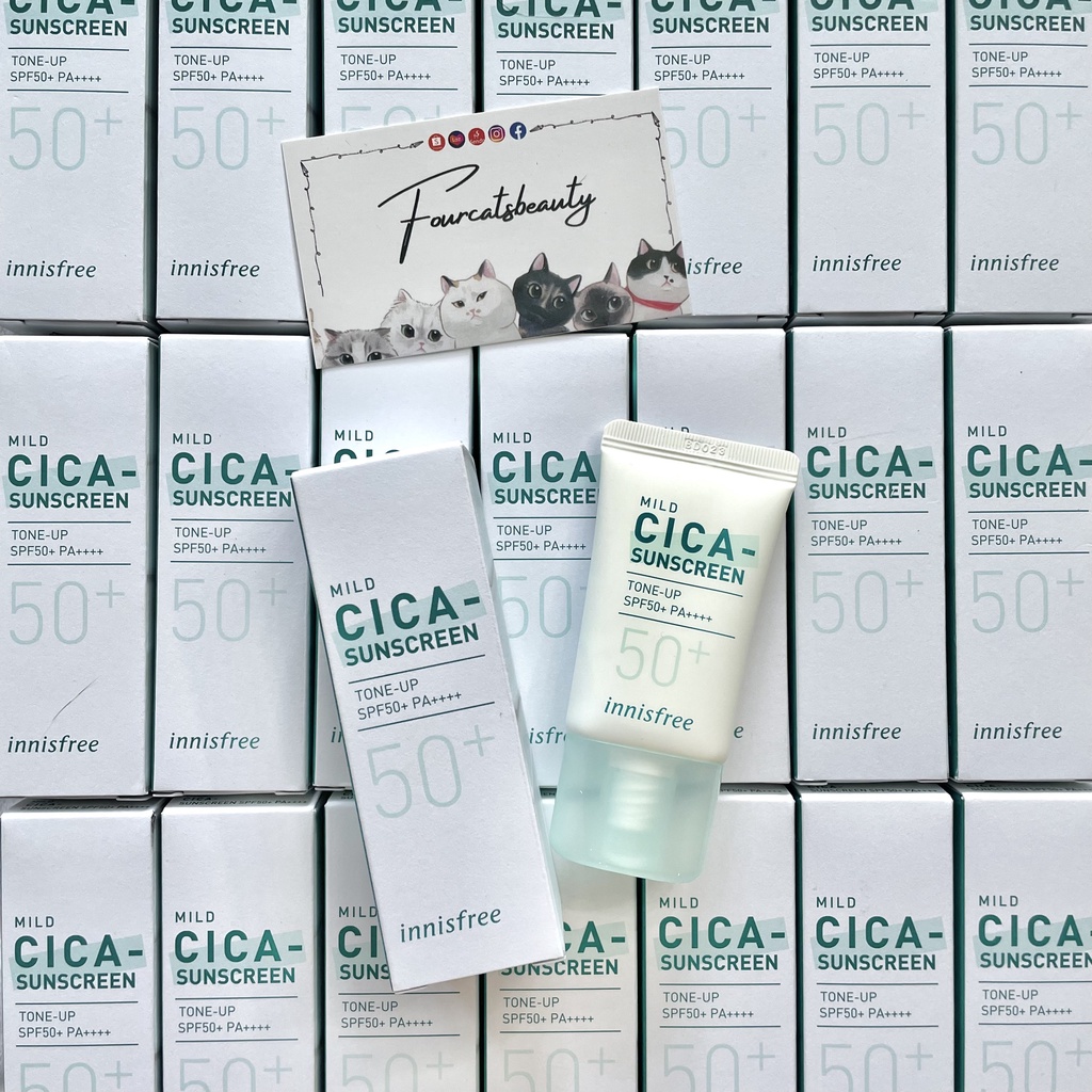 Kem Chống Nắng Nâng Tông Làm Dịu Da Innisfree True Mild Cica Tone-Up Suncreen SPF50+ PA++++
