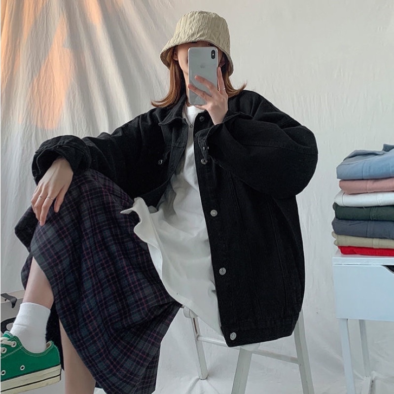 Áo khoác bò/jeans  Kaki form rộng cá tính nam nữ nhiều màu full size