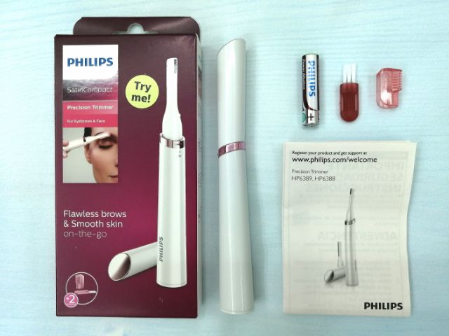 Máy tỉa lông mày, cạo lông mặt Philips Satin Compact Precision Trimmer HP6388