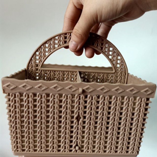 Giỏ nhựa đựng đồ đa năng/ văn phòng phẩm/ dụng cụ/ có quai xách siêu cute đồ dùng gia đình