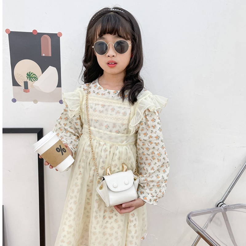 Túi Đeo Chéo Da PU Họa Tiết Hoạt Hình Dễ Thương Cho Bé Gái