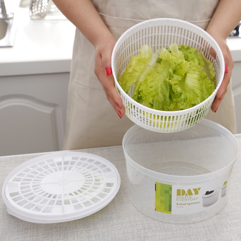 Rổ Xoay Rửa Rau Củ Quả Đa Năng Tiết Kiệm Không Gian Cho Nhà Bếp
