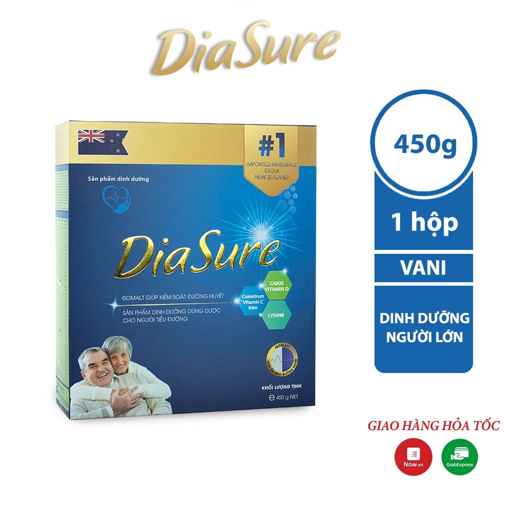 Sữa non DiaSure chính hãng hộp giấy 450g - Cung cấp dinh dưỡng toàn diện cho người bị tiểu đường