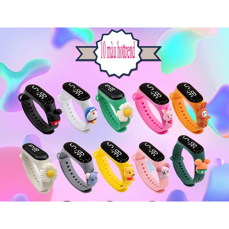 Đồng Hồ Led Thông Minh Nam Nữ Sport Ulzzang Hình Thú Nhiều Màu Chống Nước Tốt, Siêu Dễ Thương