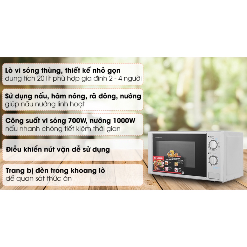 Lò vi sóng Sharp R-G228VN-SL 20 hàng chính hãng,mới 100%