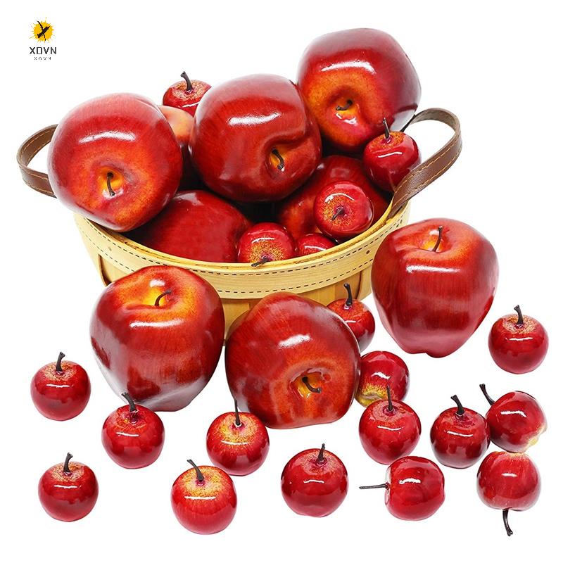 Set 30 quả táo giả màu đỏ đậm dùng trang trí