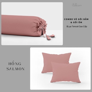 [TẶNG 1 VỎ ÔM] Combo 2 Vỏ Gối Nằm Trơn  Lụa Tencel (A) - À Ơi Concept