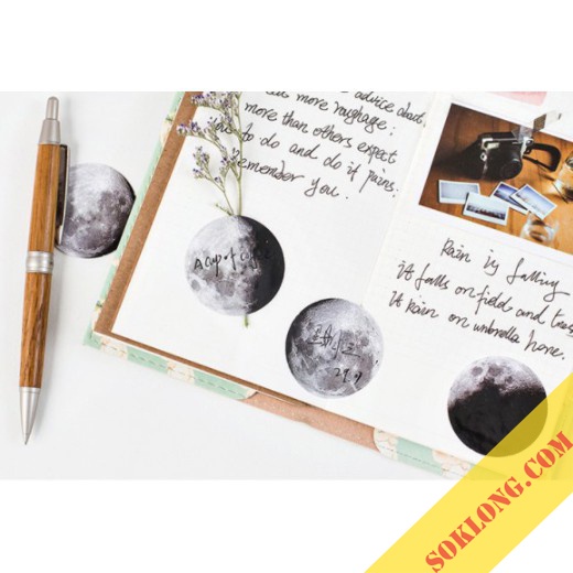 Bộ Sticker hình dán mặt trăng - Nhãn dán trang trí sổ, bưu thiệp, cốc đa năng Tuệ Minh