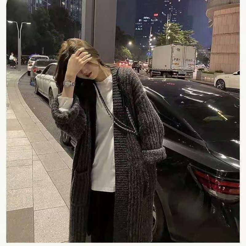 Áo khoác len cardigan , áo khoác len dáng dài phong cách hàn quốc siêu xinh hàng L1 | BigBuy360 - bigbuy360.vn