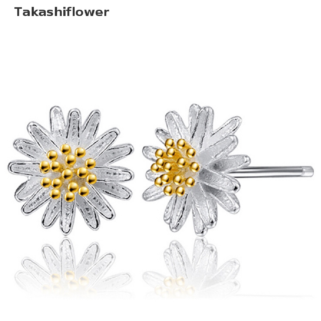 Bông Tai Mạ Bạc 925 Hình Hoa Cúc Thời Trang