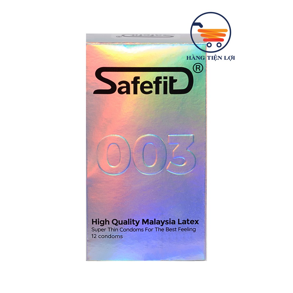 Bao cao su CỰC SIÊU MỎNG Safefit 0.029mm - 12 chiếc + tặng hộp 3 chiếc cùng loại