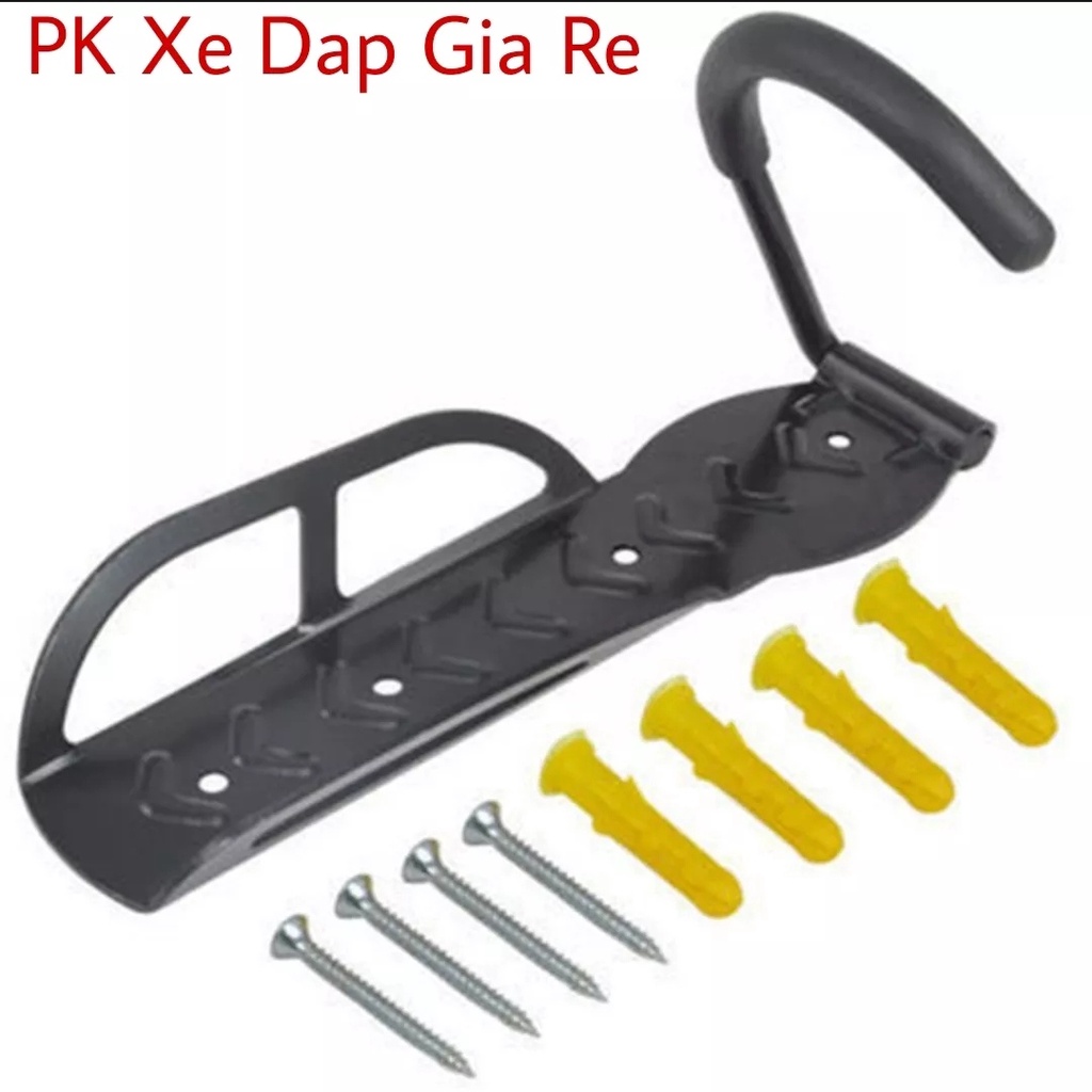 Giá treo xe đạp lên tường 1 móc loại 1, Mốc treo dọc xe đạp lên tường chắc chắn - PK Xe Dap Gia Re