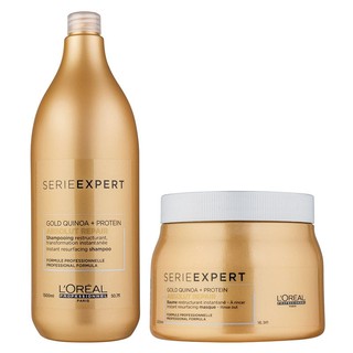 CẶP GỘI XẢ DƯỠNG TÓC LOREAL GOLD QUINOA PROTEIN 500ML