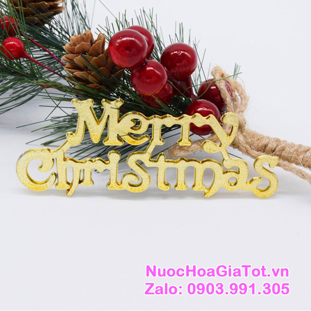 Chữ Merry Christmas nhựa treo cây thông trang trí giáng sinh noel noen quà tặng