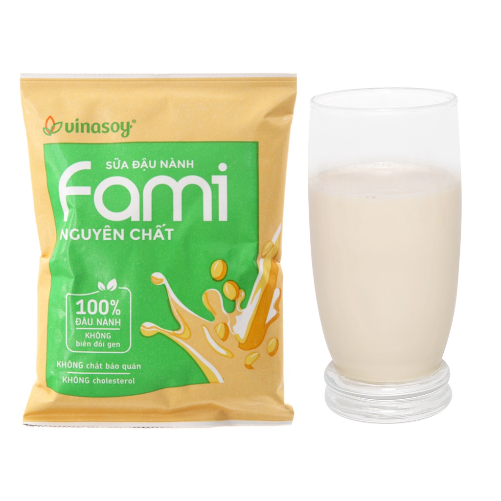 10 bịch sữa đậu nành nguyên chất Fami 200ml