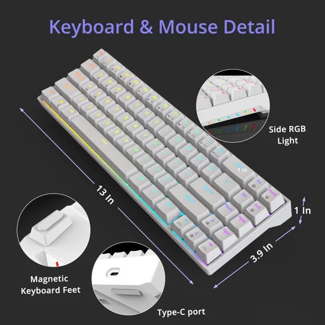 RK71 Hotswap - Bàn phím cơ RK71 Hotswap - Kết nối 3 thiết bị Bluetooth 5.0 - Wireless 2.4G - Cáp Type C - CHÍNH HÃNG