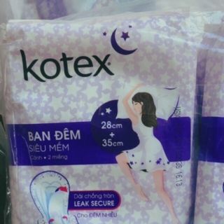 Gói 2 miếng Bvs Kotex ban đêm (1 miếng 28cm+1 miếng 35cm)