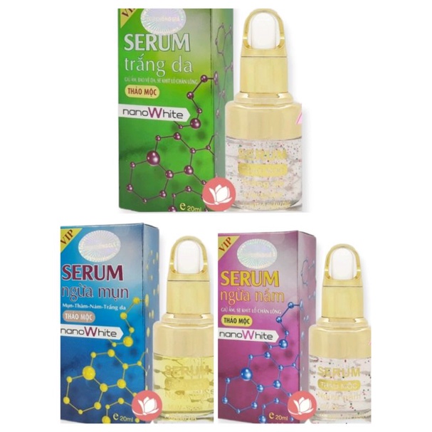 Serum Nano White Dưỡng Trắng Da Ngăn Ngừa Nám Mụn 10ml 20ml