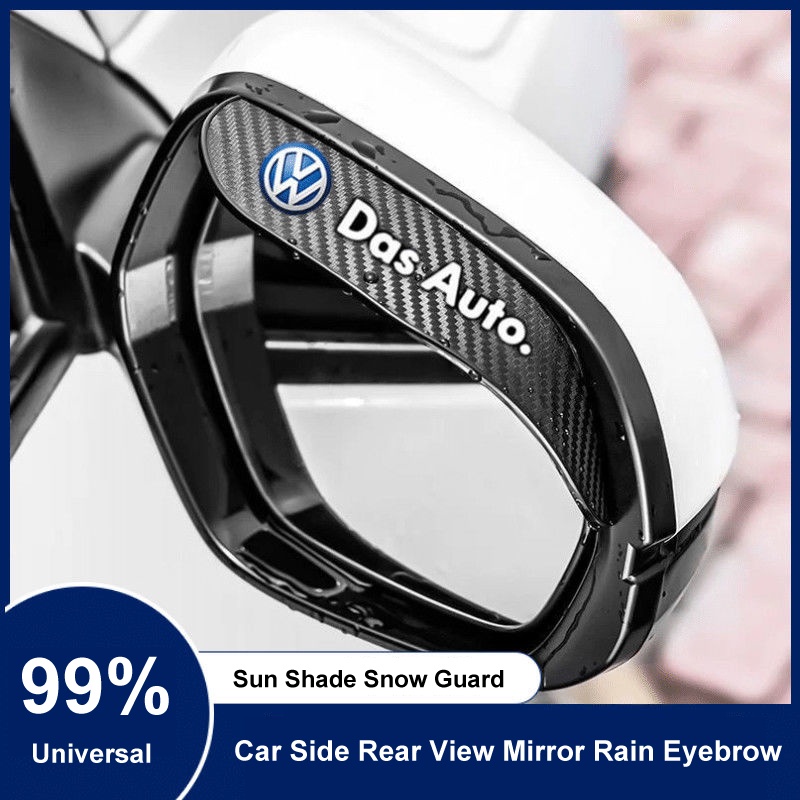 Set 2 Tấm Che Nắng Mưa Họa Tiết Sợi Carbon Cho Gương Chiếu Hậu Xe Hơi