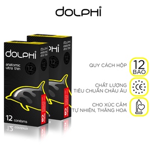 Bộ 2 bao cao su siêu mỏng tự nhiên dolphi anatomic ultra thin