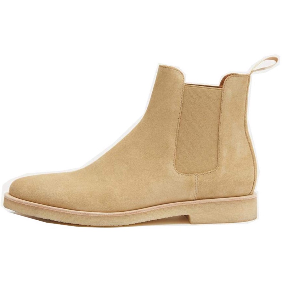 Giày thời trang nam cao cổ Chelsea boots màu tan da lộn đế tăng 3.5cm chiều cao | BigBuy360 - bigbuy360.vn