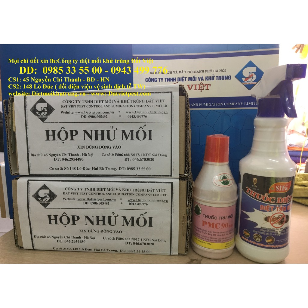 Combo 2 hộp nhử mối + 1 lọ thuốc diệt mối tận gốc PMC 90 + thuốc diệt mối hoá sinh SIFA