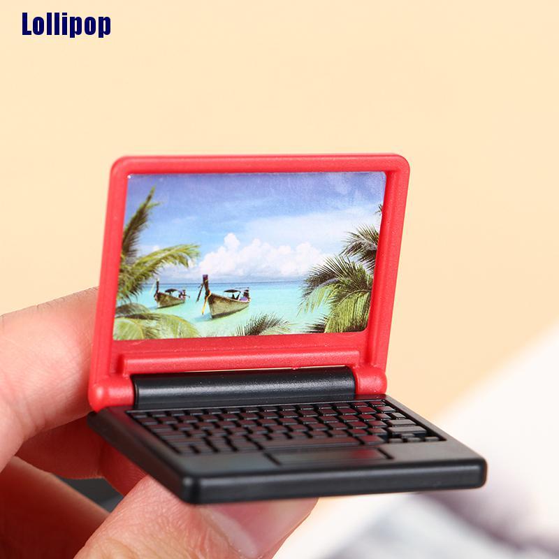 Set 2 mô hình máy tính mini sáng tạo trang trí nhà búp bê
