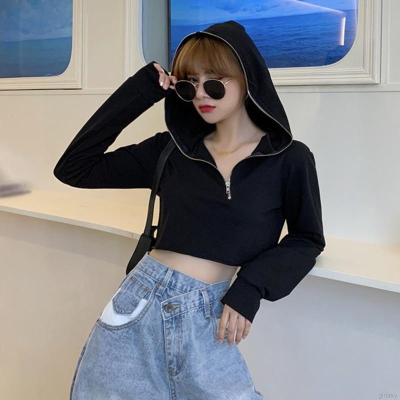 Áo hoodie lửng màu sắc thời trang | BigBuy360 - bigbuy360.vn