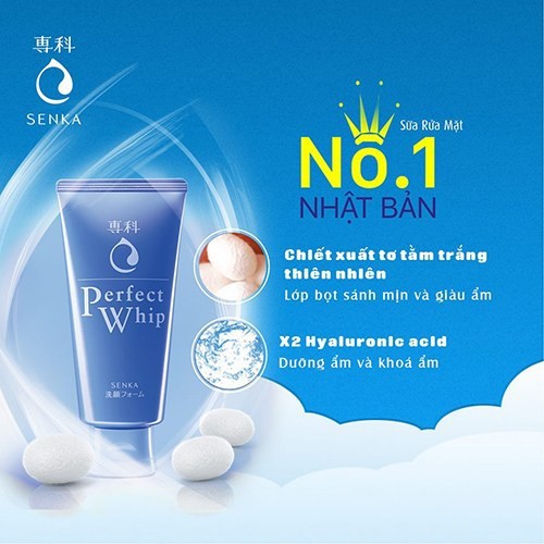 Sữa Rửa Mặt Senka Perfect Whip 120g, Hàng Chính Hãng Nội Địa Nhật 100%