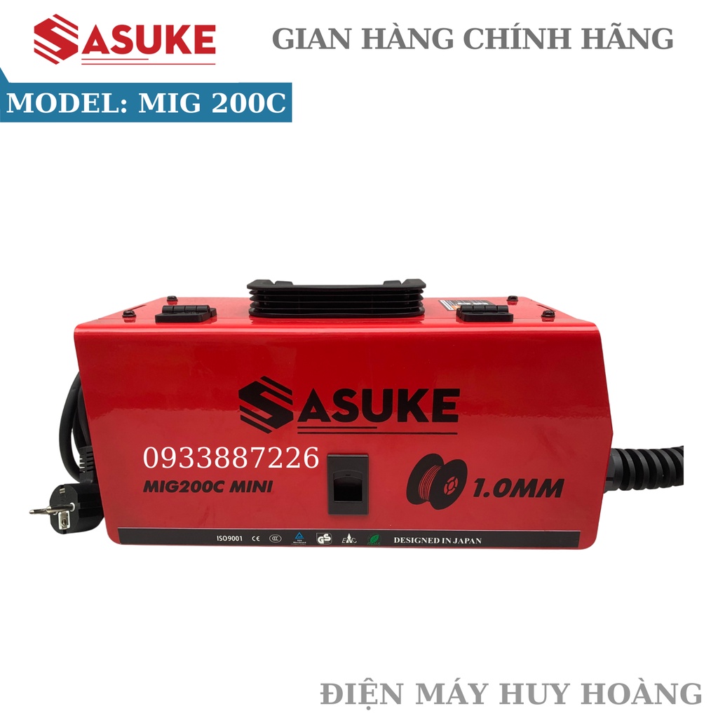 Máy hàn MIG mini 200C Sasuke, máy hàn chuyên mig tặng cuộn dây hàn 1kg