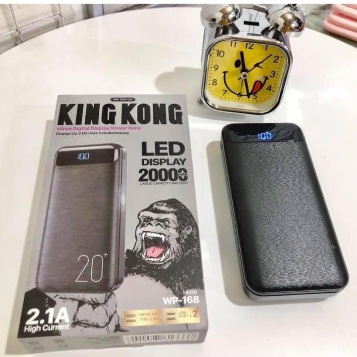 Sạc dự phòng ⚡CHÍNH HÃNG⚡ pin sạc dự phòng WK WP-168 20000Mah, có hiển thị %pin dung lượng cao