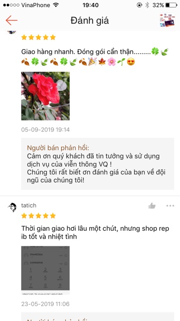 Đánh giá khách hàng về shop Sim vd89 12 tháng vinaphone